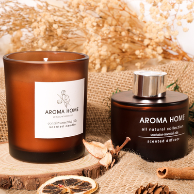 Grupo luxuoso de Brown Reed Diffuser Scented Candles Gift do frasco de vidro da fragrância do óleo da Quente-venda da CASA do AROMA