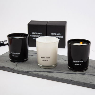 Vela de vidro Scented luxuosa da marca própria branca preta de alta qualidade por atacado da CASA do AROMA