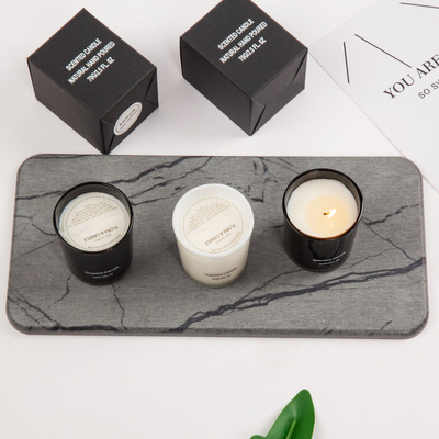 Vela de vidro Scented luxuosa da marca própria branca preta de alta qualidade por atacado da CASA do AROMA