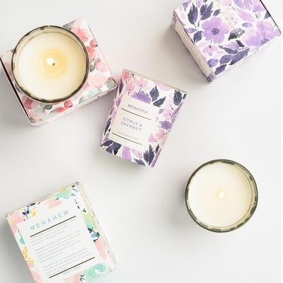 O presente luxuoso por atacado do agregado familiar da CASA do AROMA ajustou vela Scented da cera criativa feita sob encomenda da soja do frasco do vidro da fragrância da flor