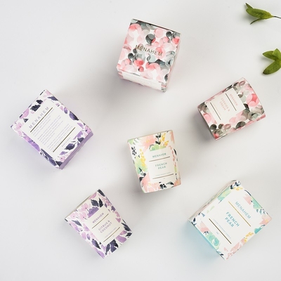 O presente luxuoso por atacado do agregado familiar da CASA do AROMA ajustou vela Scented da cera criativa feita sob encomenda da soja do frasco do vidro da fragrância da flor