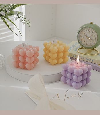 A vela geométrica da bolha do cubo da cera da soja da aromaterapia do cubo do OEM Rubik do INS da CASA do AROMA scented velas para a decoração da casa