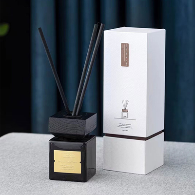 Personalize o ar que refresca o vidro preto Reed Diffuser da vara do óleo da fragrância da decoração da casa