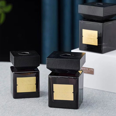 Personalize o ar que refresca o vidro preto Reed Diffuser da vara do óleo da fragrância da decoração da casa