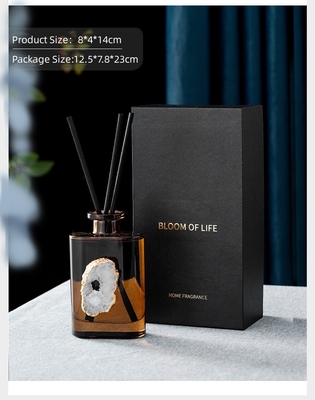 Garrafa de vidro fresca Reed Diffuser do perfume da sala do ar do escritório do óleo essencial da aromaterapia