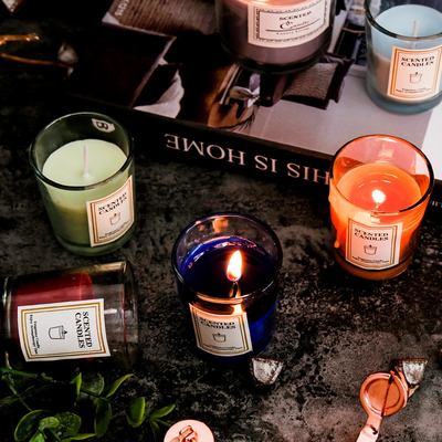 Da cera Scented nórdica feita sob encomenda luxuosa da soja da fragrância do Ins da aromaterapia da marca própria da CASA do AROMA velas claras do frasco com caixa de presente