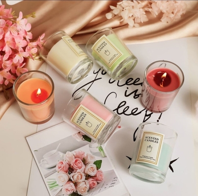 Da cera Scented nórdica feita sob encomenda luxuosa da soja da fragrância do Ins da aromaterapia da marca própria da CASA do AROMA velas claras do frasco com caixa de presente