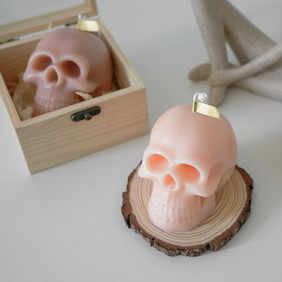 Da cera criativa da soja da decoração da casa de Dia das Bruxas o crânio feito a mão Scented velas