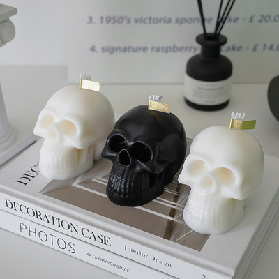 Da cera criativa da soja da decoração da casa de Dia das Bruxas o crânio feito a mão Scented velas