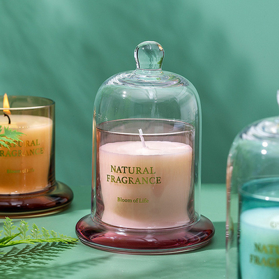 A cera grande feita sob encomenda do tamanho de Rose Amber Ebony Fresh Spring Cream Coffee da etiqueta do estoque Scented velas no frasco com tampa de Bell