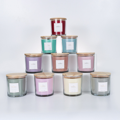 Vela branca feito a mão da cera de Sage Outdoor Glass Scented Soy da baunilha do celeiro para a casa