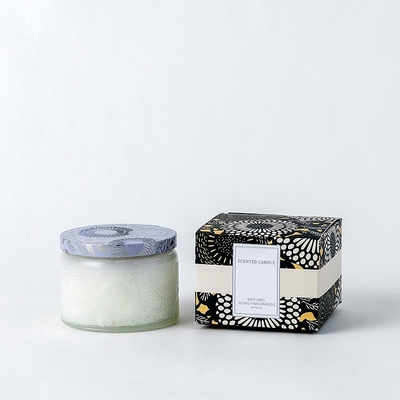 O presente do perfume da aromaterapia ajustou a marca própria espiritual gravada soja da vela do teste padrão