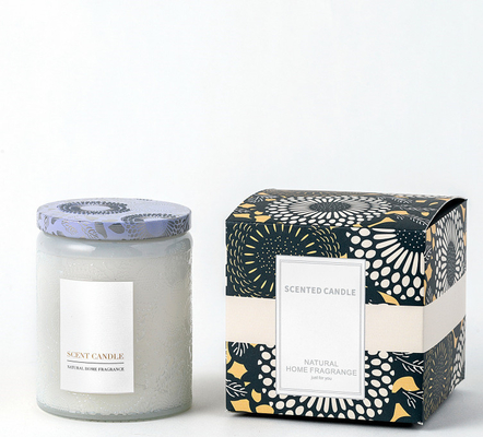 O frasco de vidro gravado original orgânico da CASA do AROMA Scented velas com caixa de presente