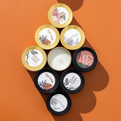 A CASA do AROMA personalizou Mini Black e o presente dourado da cor ajustou 5 perfumes dirige a vela Scented fragrância da cera da soja