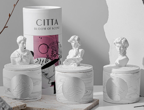 Vela Scented feito a mão George David COS Plaster Gypsum Sculpture da fragrância