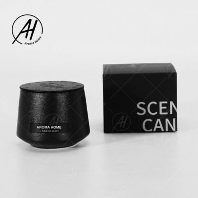 Matte Glass Jar Soy Wax preto Scented a marca própria feita sob encomenda das velas da casa do aroma