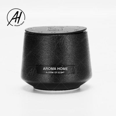 Matte Glass Jar Soy Wax preto Scented a marca própria feita sob encomenda das velas da casa do aroma