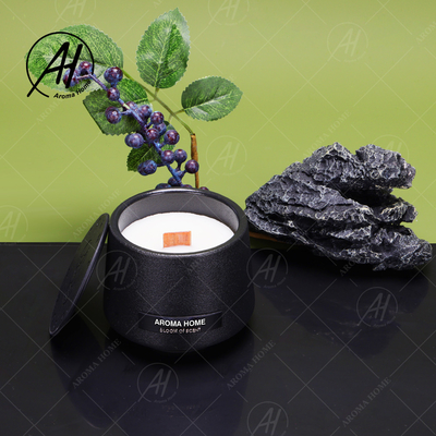 Matte Glass Jar Soy Wax preto Scented a marca própria feita sob encomenda das velas da casa do aroma
