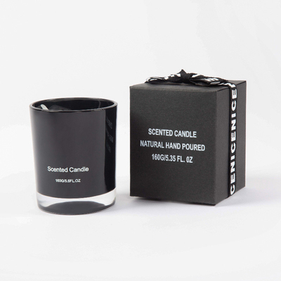 Velas de vidro de nível elevado 2.5OZ 7.6OZ 10OZ do frasco da CASA do AROMA em branco preto Scented