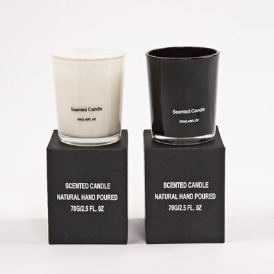 Velas de vidro de nível elevado 2.5OZ 7.6OZ 10OZ do frasco da CASA do AROMA em branco preto Scented