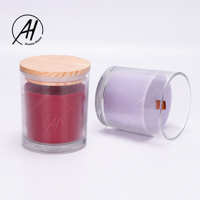 Marca própria de madeira 8OZ das velas de Dor Custom Soy Wax Scented da casa da tampa do frasco de vidro