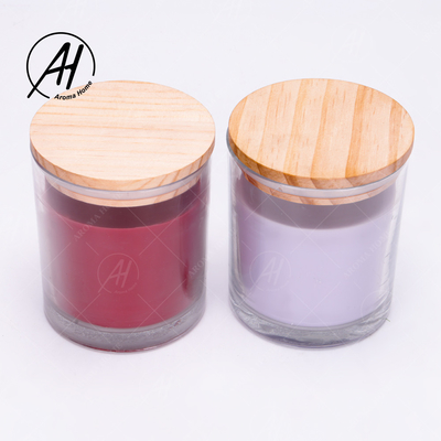 Marca própria de madeira 8OZ das velas de Dor Custom Soy Wax Scented da casa da tampa do frasco de vidro
