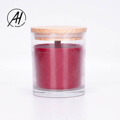 Marca própria de madeira 8OZ das velas de Dor Custom Soy Wax Scented da casa da tampa do frasco de vidro