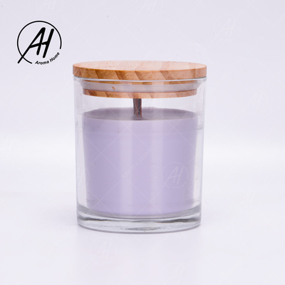 Marca própria de madeira 8OZ das velas de Dor Custom Soy Wax Scented da casa da tampa do frasco de vidro