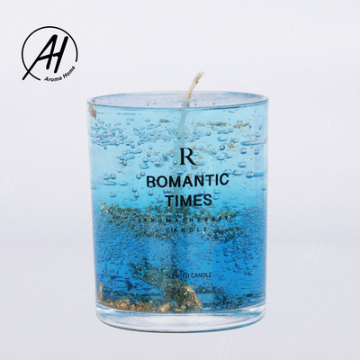 Geleia de vidro 7OZ 8OZ do perfume da cera da soja das velas do frasco da flor real romântica do casamento