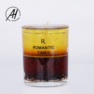 Geleia de vidro 7OZ 8OZ do perfume da cera da soja das velas do frasco da flor real romântica do casamento