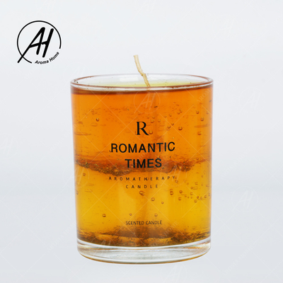 Geleia de vidro 7OZ 8OZ do perfume da cera da soja das velas do frasco da flor real romântica do casamento