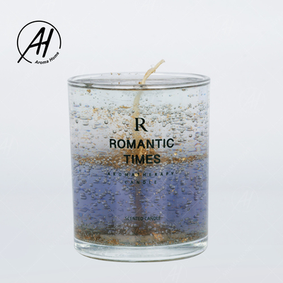 Geleia de vidro 7OZ 8OZ do perfume da cera da soja das velas do frasco da flor real romântica do casamento
