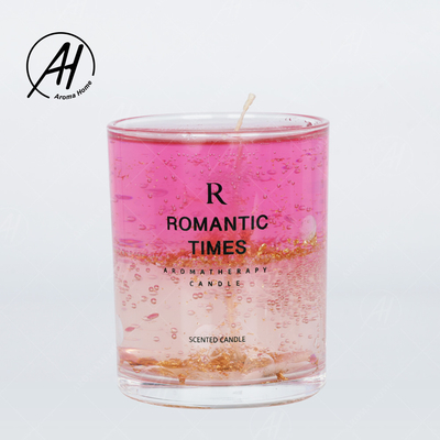Geleia de vidro 7OZ 8OZ do perfume da cera da soja das velas do frasco da flor real romântica do casamento