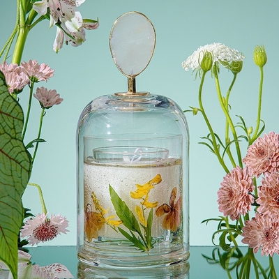Vela imortal do perfume de Crystal Cup Healing Soy Wax da flor da aromaterapia com tampa