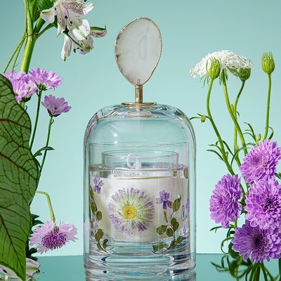 Vela imortal do perfume de Crystal Cup Healing Soy Wax da flor da aromaterapia com tampa