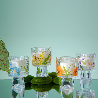 Velas que cura o vidro imortal Crystal Cup Aromatherapy Scented Candle da flor com saco