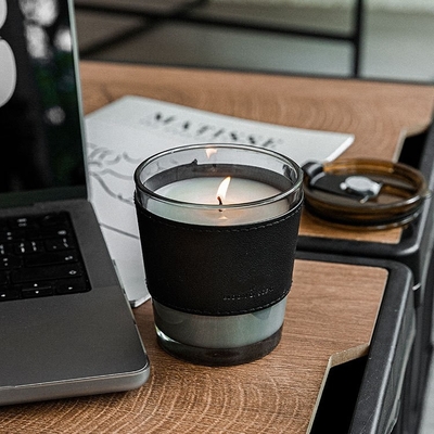 A cera de vidro luxuosa da soja do frasco do café preto da CASA do AROMA Scented velas