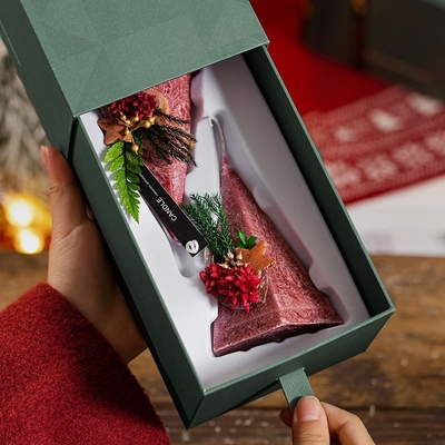 Tipo de pirâmide romântico velas da árvore de Natal da flor da coluna do cone com a caixa de presente 2pcs