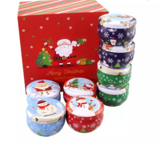 Grupo seco Scented personalizado do presente de Crystal Soy Wax Tin Candle da flor da marca própria
