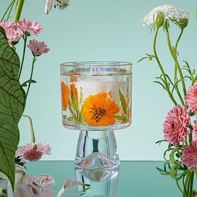 Da flor seca decorativa feita sob encomenda do presente da etiqueta a cera de vidro do gel do frasco Scented Jelly Candles