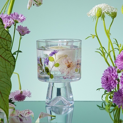 Da flor seca decorativa feita sob encomenda do presente da etiqueta a cera de vidro do gel do frasco Scented Jelly Candles