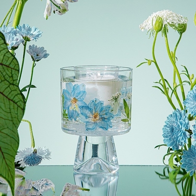 Da flor seca decorativa feita sob encomenda do presente da etiqueta a cera de vidro do gel do frasco Scented Jelly Candles