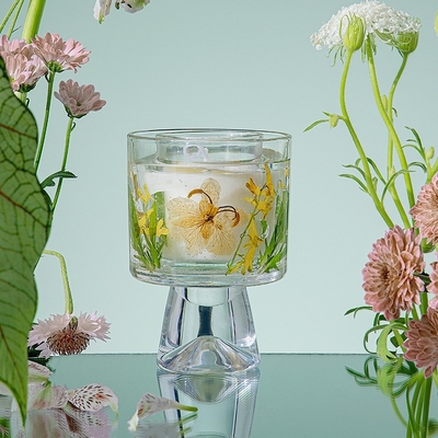 Da flor seca decorativa feita sob encomenda do presente da etiqueta a cera de vidro do gel do frasco Scented Jelly Candles