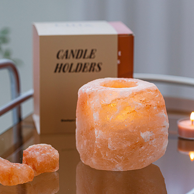 Crystal Stone Ornaments Rock Lamp ajustou o castiçal de 4 Tealight