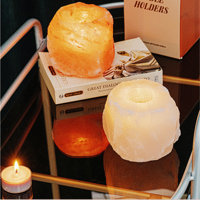 Crystal Stone Ornaments Rock Lamp ajustou o castiçal de 4 Tealight