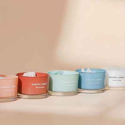 Luxo de relaxamento da vela colorida feita sob encomenda de Crystal Aromatherapy Soy Wax Scented da pedra