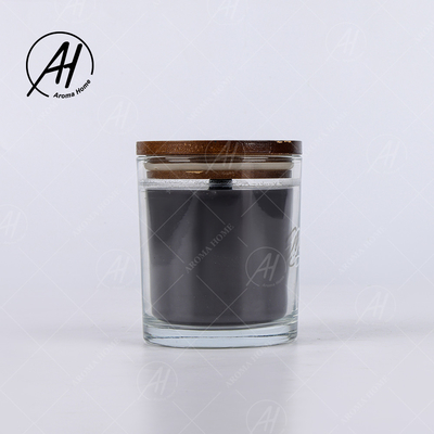 Preto Scented da vela da cera de madeira transversal de vidro transparente da soja do feltro de lubrificação da tampa de Brown do frasco
