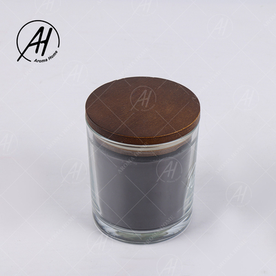 Preto Scented da vela da cera de madeira transversal de vidro transparente da soja do feltro de lubrificação da tampa de Brown do frasco