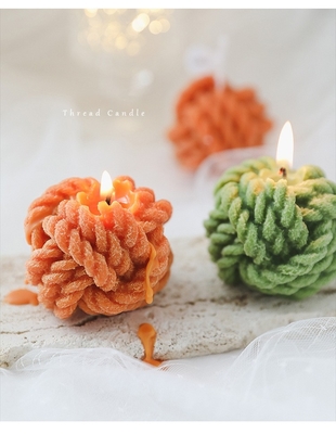 A bola de lã pequena do fio da vela da aromaterapia feito a mão de Diy do ponto deu forma a Art Candles