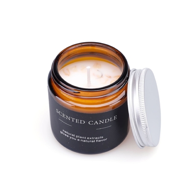 A vela Scented luxuosa Velas da aromaterapia de vidro de Brown floresce o cristal cura